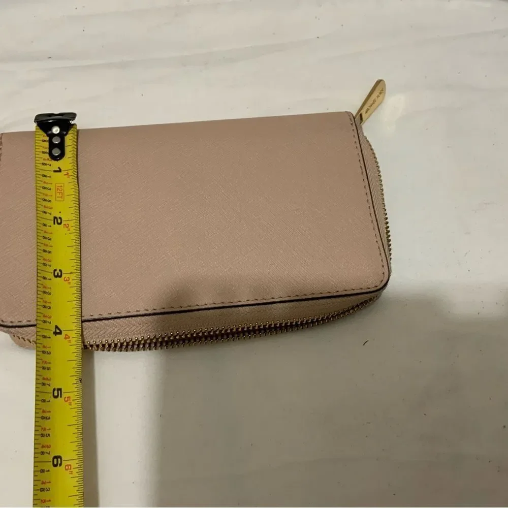 Michael Kors  Pink Studded heart  Design Zip Around Leather Wallet